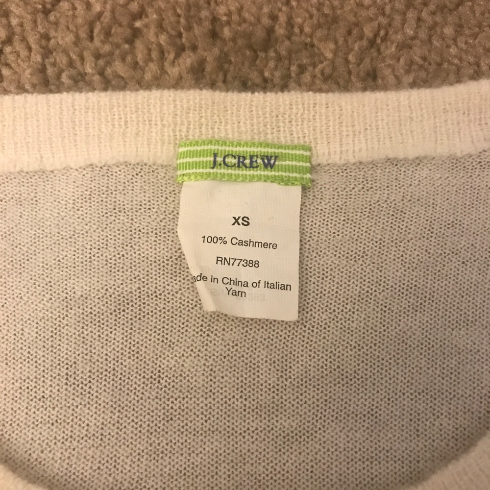 100% Cashmere JCrew XS cream cardigan sweater.